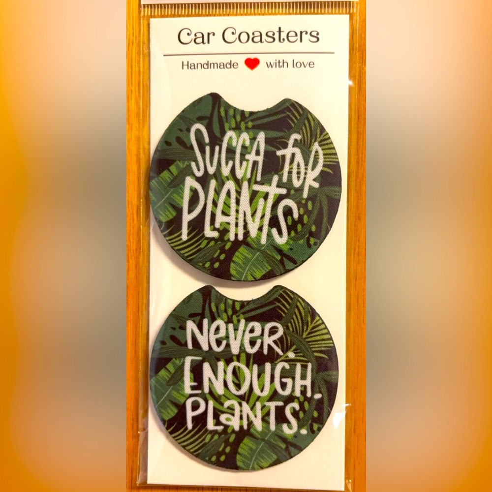 Sublimated neoprene car coasters 🪴